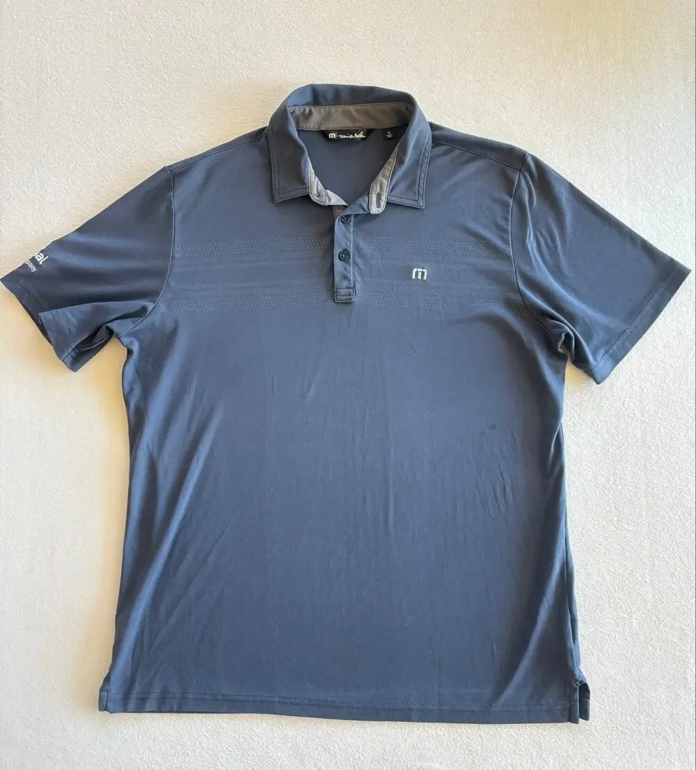 Travis Mathew Short Sleeve Golf Polo Top Men’s XL Navy Blue